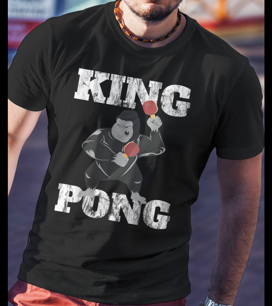 King Pong Funny Vintage Table Tennis Ping Pong T-Shirt