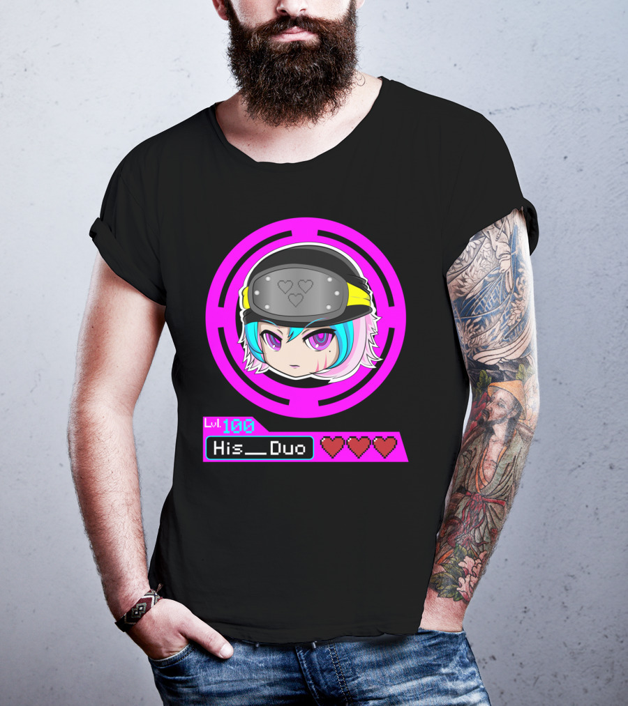 Lvl 100 His Duo Gamer Couples Hearts T-Shirt
