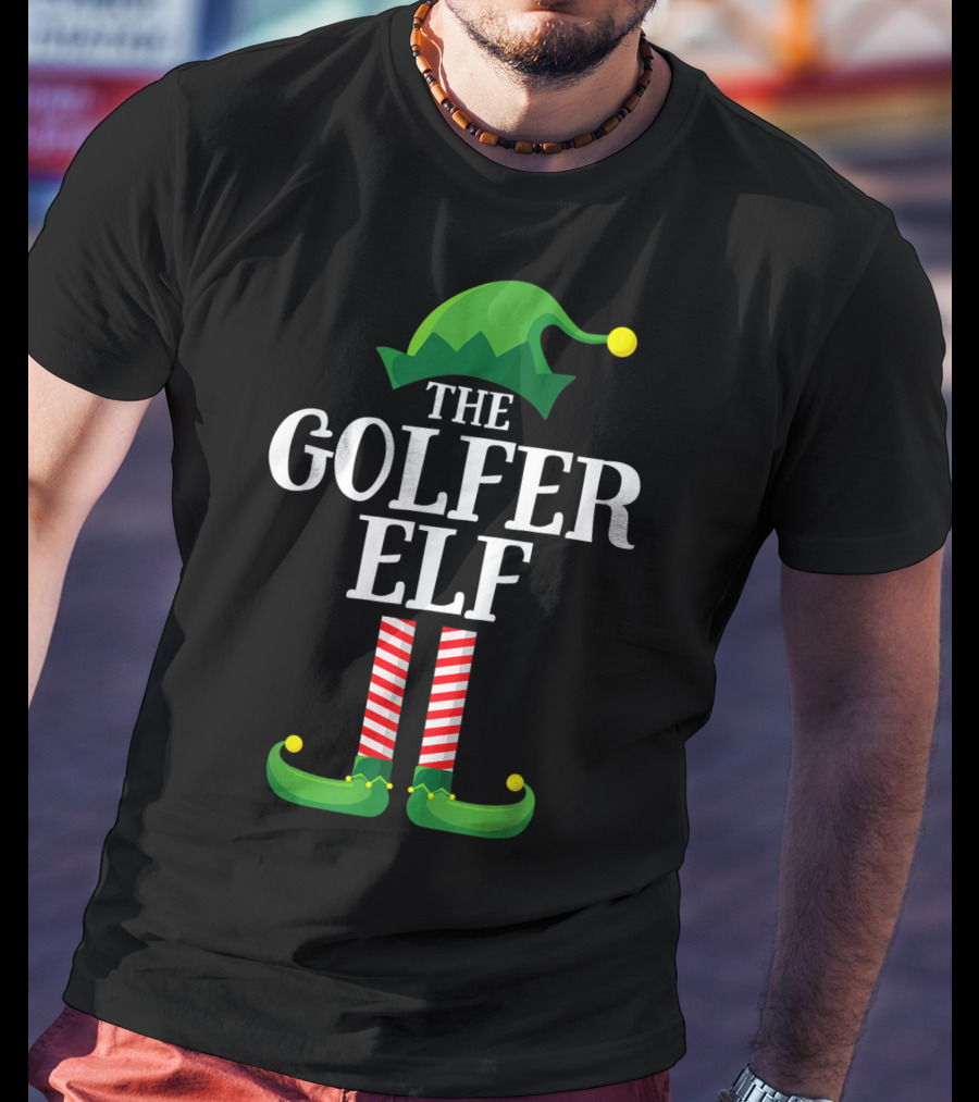 The Golfer Elf Christmas Family Group Matching T-Shirt
