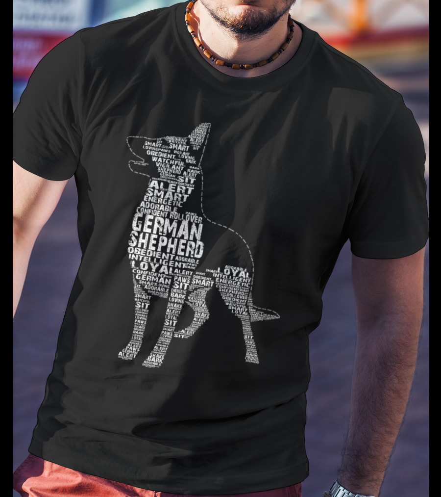 I Love My German Shepherd Dog Mom Alert Smart Loyal Obedient Energetic Confident T-Shirt