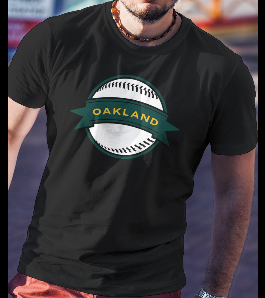 Retro Oakland Baseball Oak Home Game Iconic Baseball Badge T-Shirt