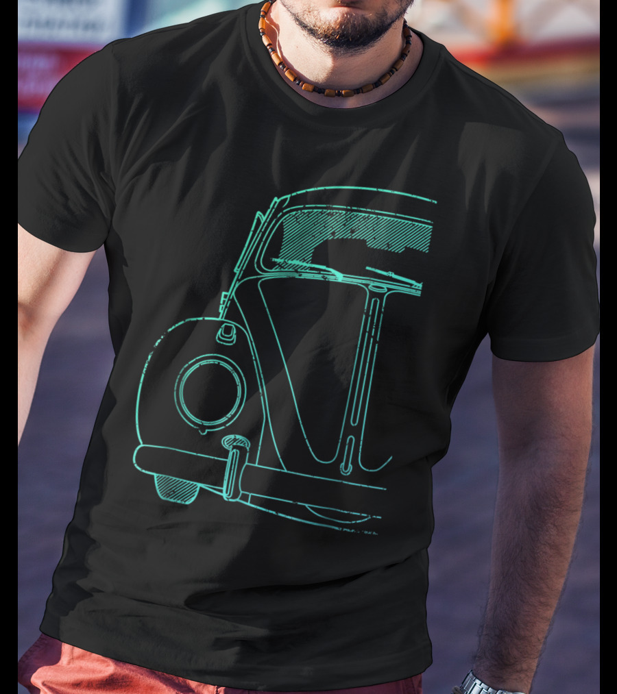 Roughed Modified Classic Beetle Front Sketch T-Shirt