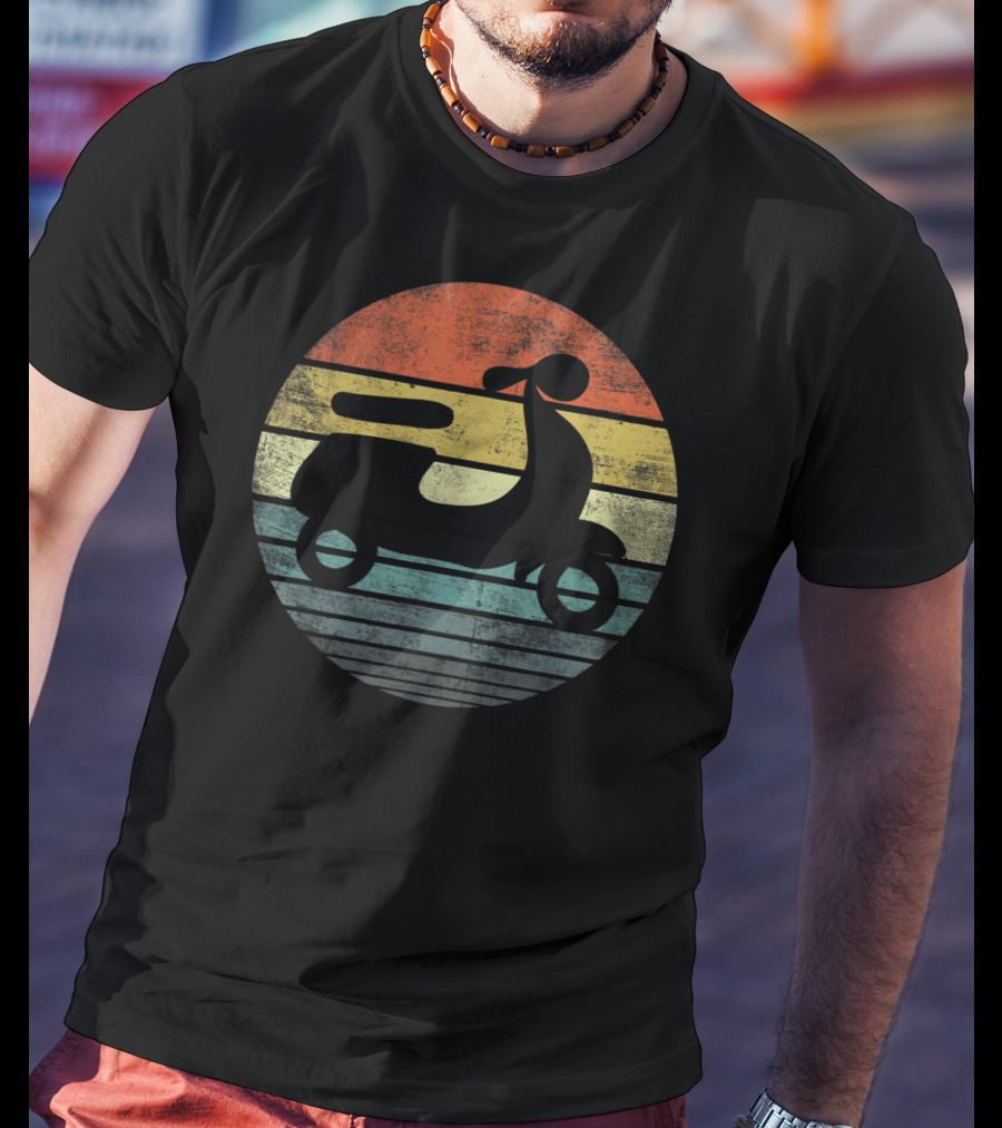 Scooter Driver Retro Sunset Vintage T-Shirt