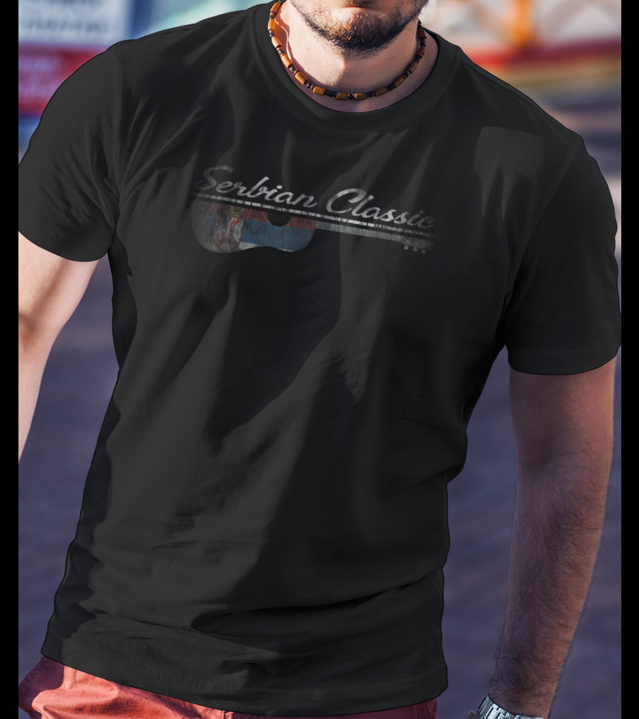 Serbian Classic Guitar Flag Original Music T-Shirt