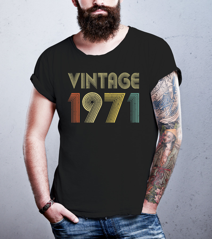 Vintage 1971 Birthday Retro Style 49th T-Shirt