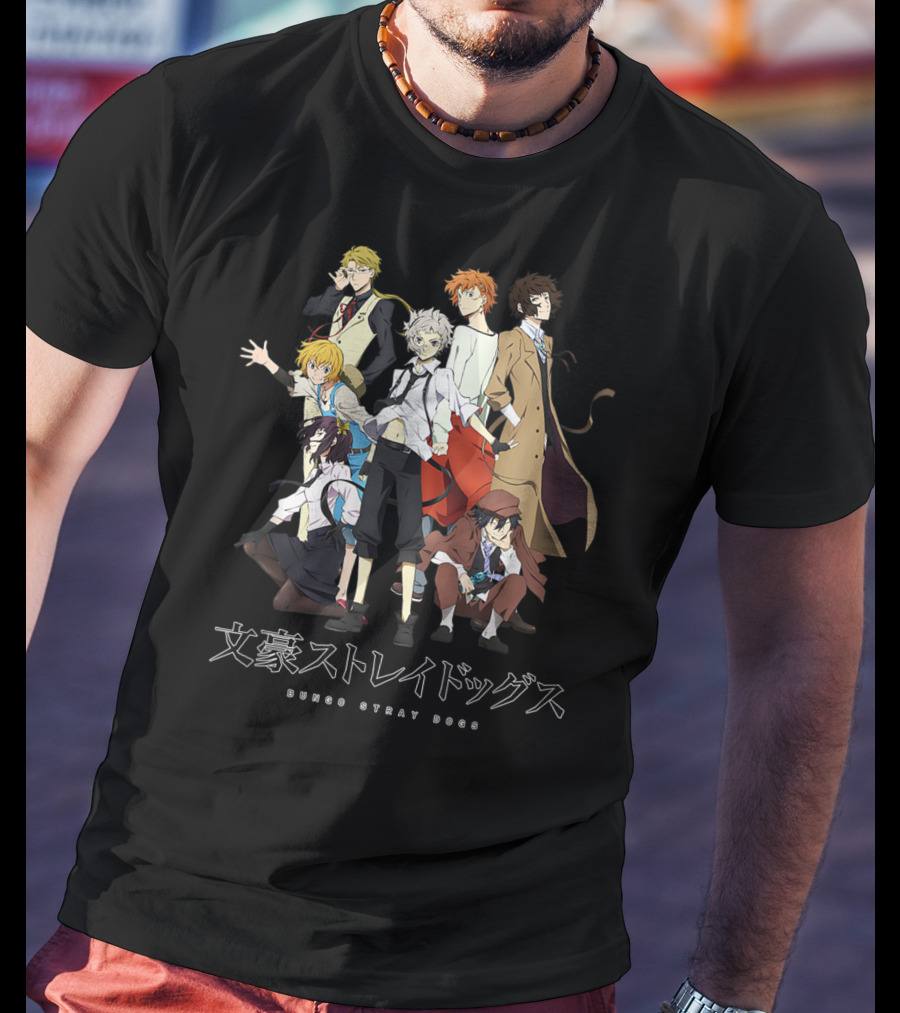Bungo Stray Dogs Anime Characters Group T-Shirt