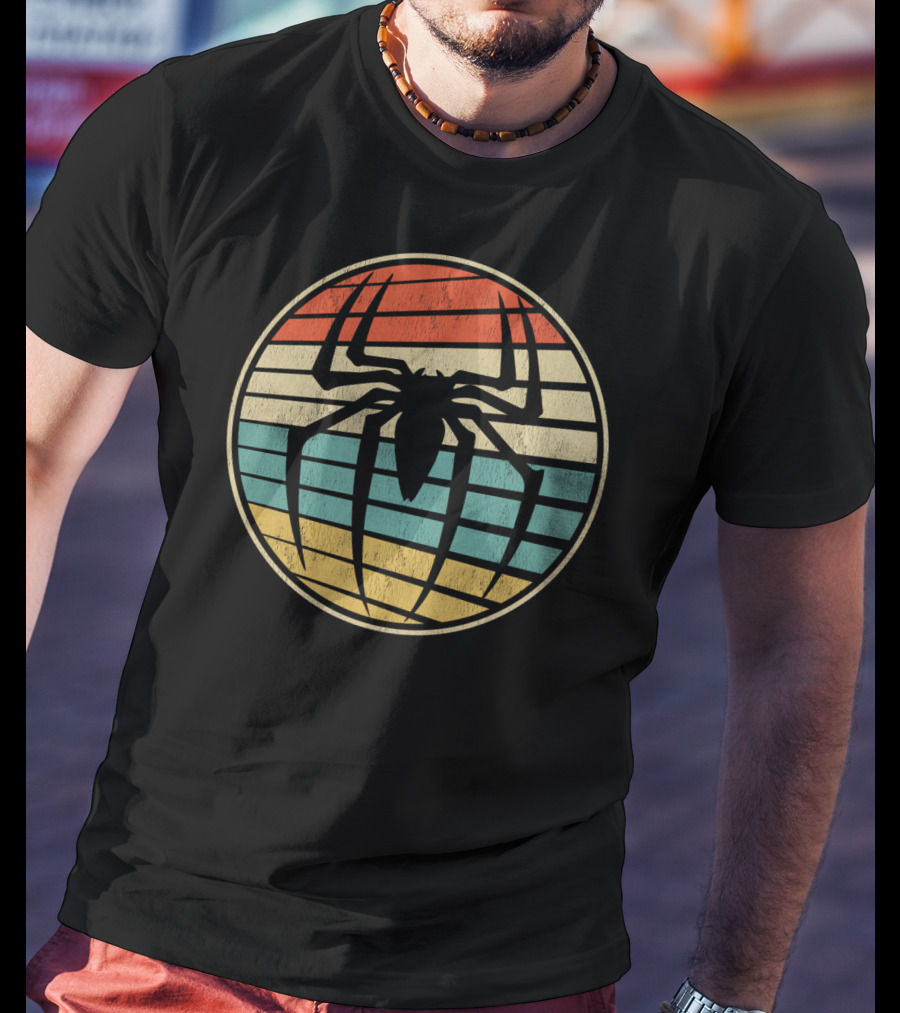 Cute Spider Retro Vintage 70s 80s Circle 8E T-Shirt