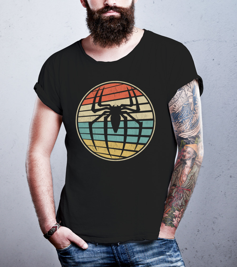 Cute Spider Retro Vintage 70s 80s Circle 8E T-Shirt