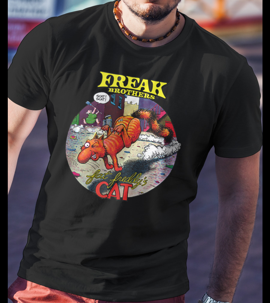 Fat Freddy's Cat Freak Brothers Scat Street Comic Scene T-Shirt