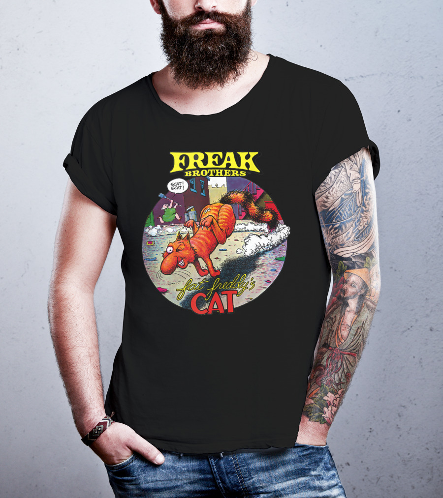Fat Freddy's Cat Freak Brothers Scat Street Comic Scene T-Shirt