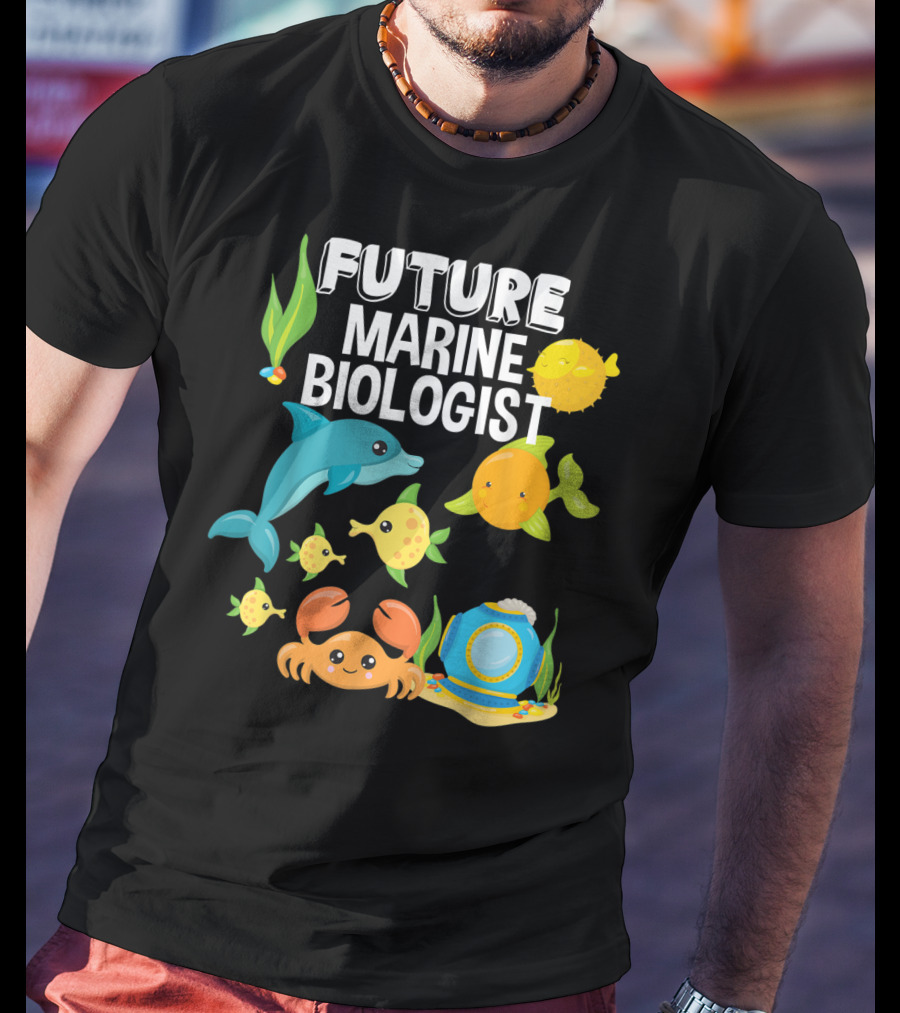 Future Marine Biologist Sea Lover Fish Sharks Ocean Adventure T-Shirt