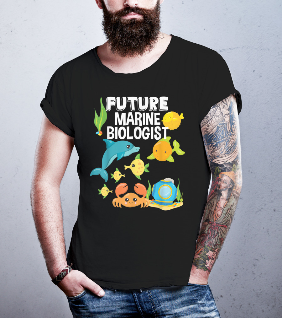 Future Marine Biologist Sea Lover Fish Sharks Ocean Adventure T-Shirt