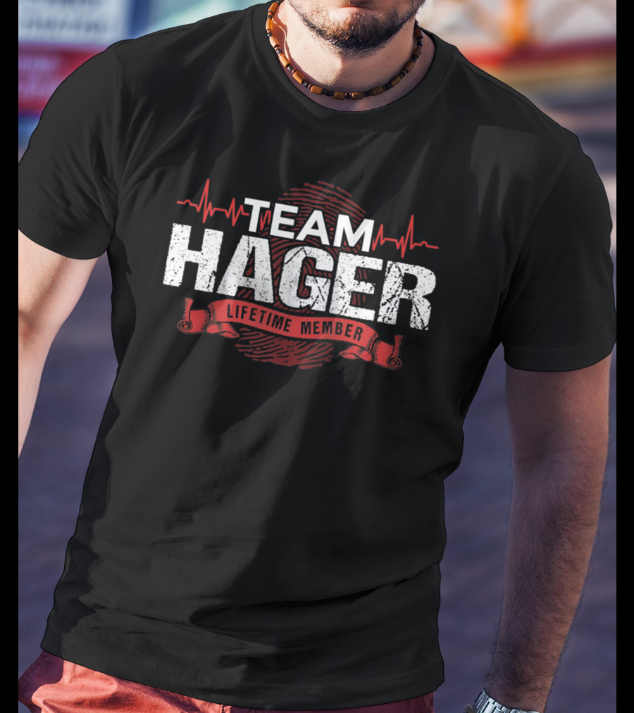Team Hager Lifetime Member Dna Heartbeat 8D T-Shirt