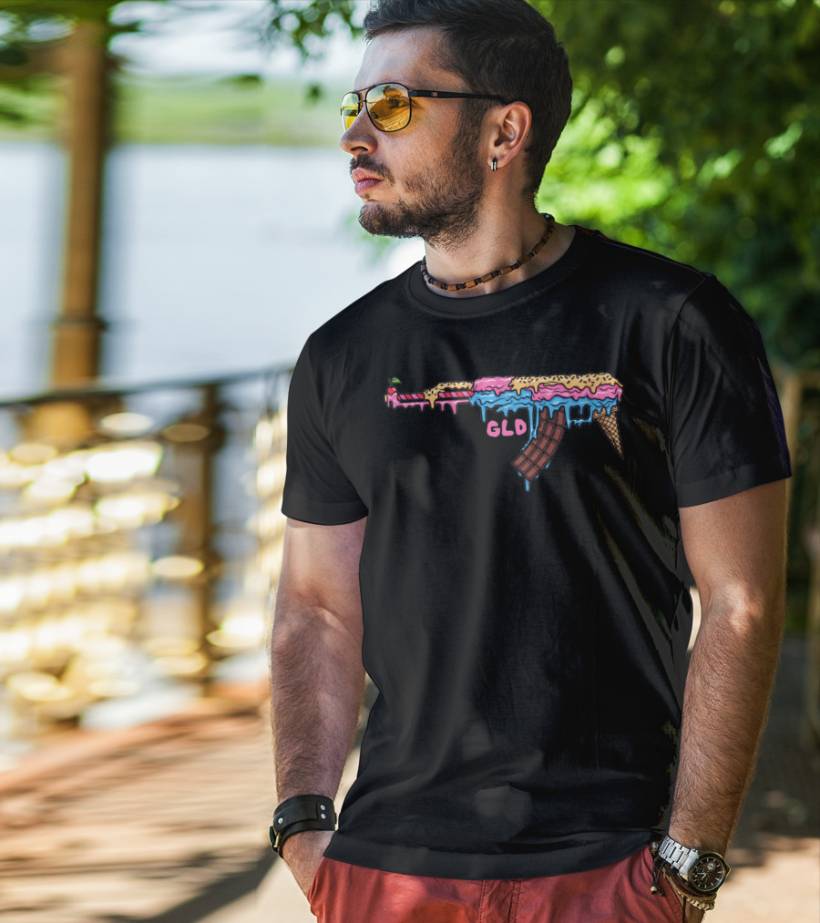 GLD Melting Ice Cream AK-47 Cone T-Shirt