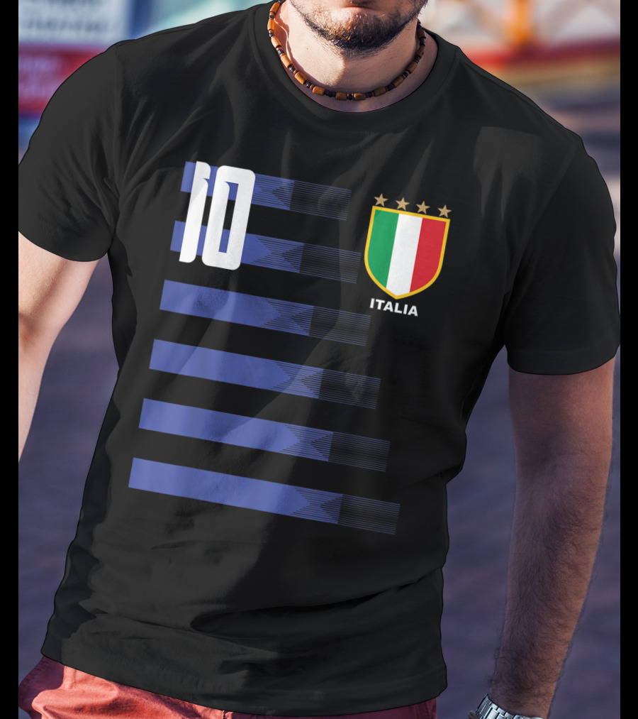 Italia Calcio Soccer Shirt Italian Flag Icon Number 10 T-Shirt