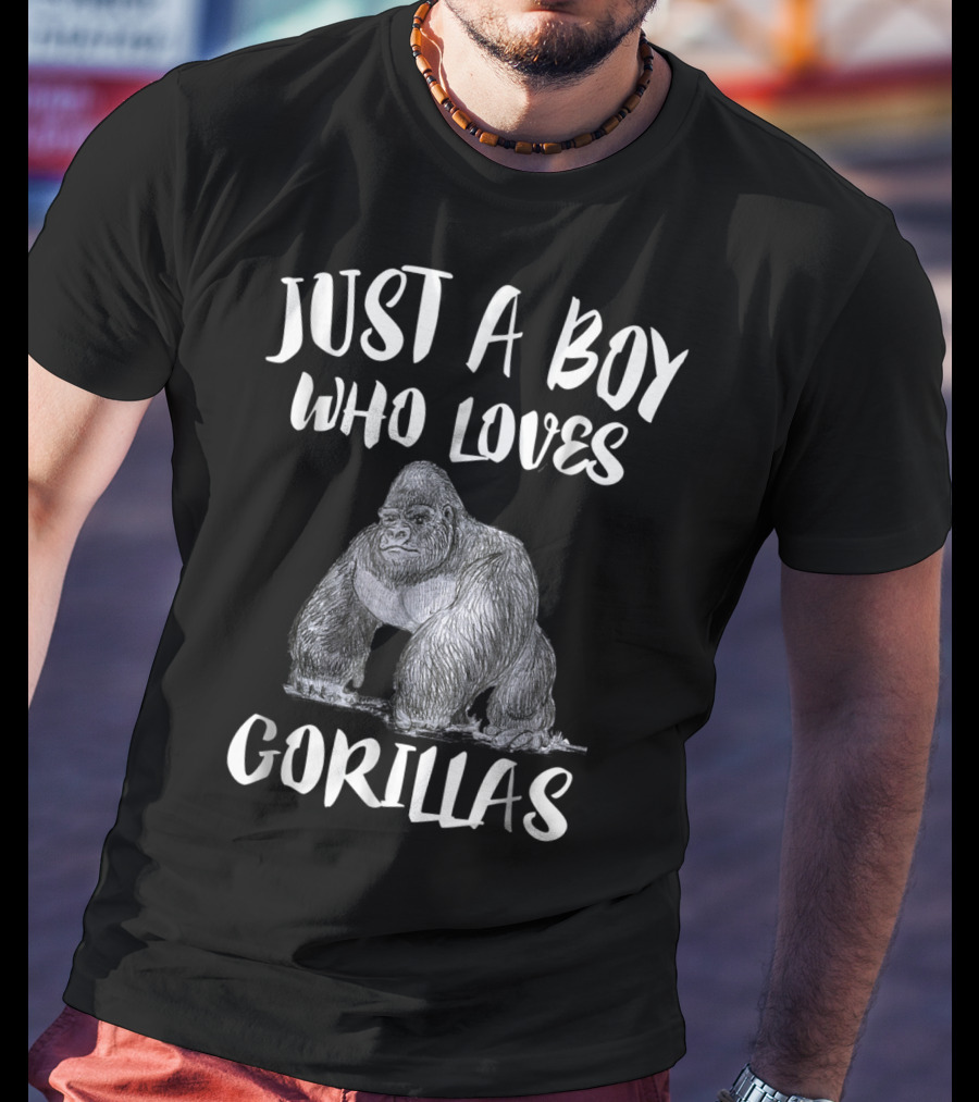 Just A Boy Who Loves Gorillas T-Shirt