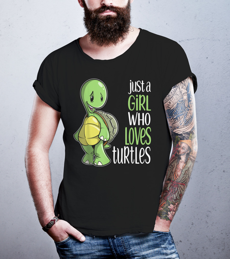 Just A Girl Who Loves Turtles Cute Cartoon T-Shirt