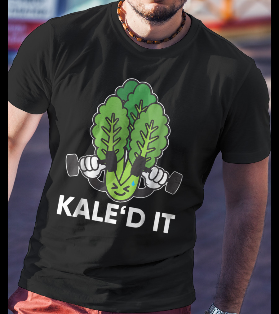 Kale'd It Gym Vegan Power Nailed It Exercise Dumbbell Workout T-Shirt