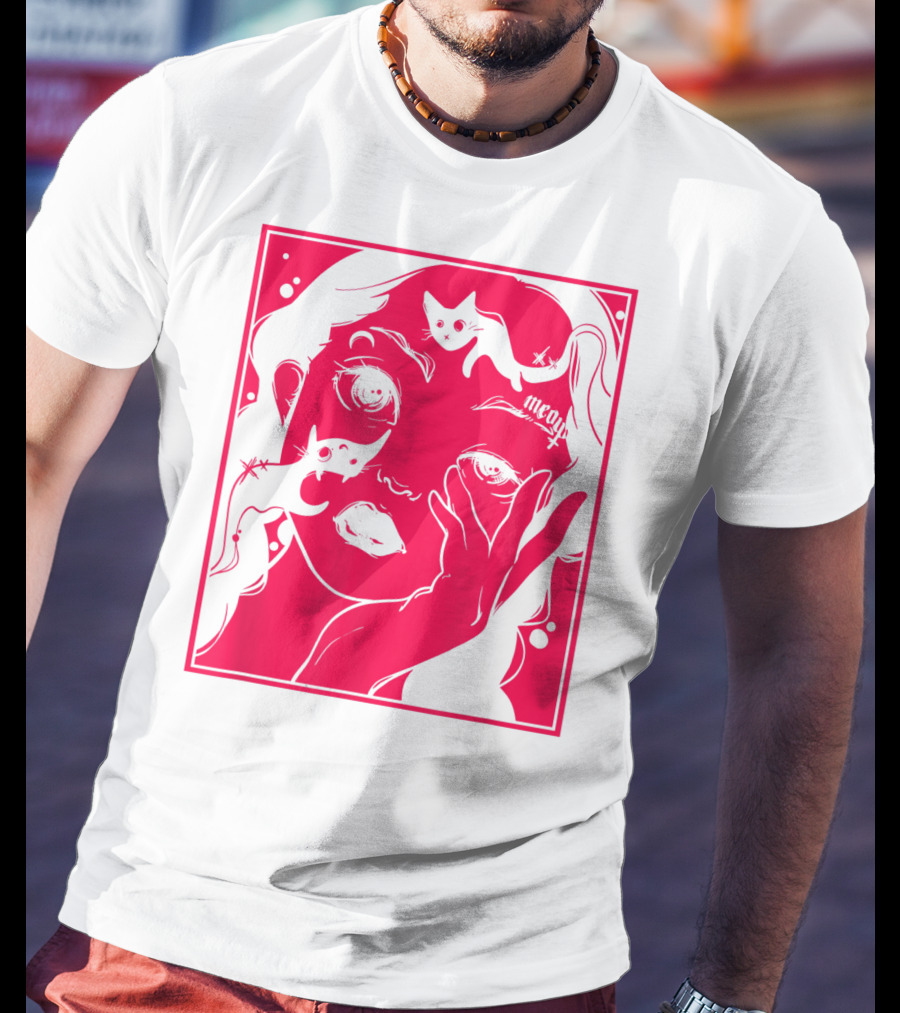 Kawaii Soft Grunge Egirl Aesthetic Harajuku Meow Black Cat Motif T-Shirt