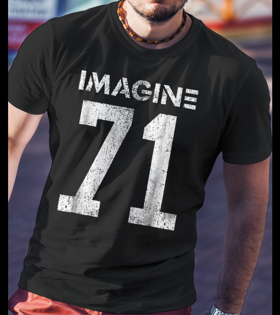 IMAGINE 71 Mens White Retro Style Shirt Sportswear T-Shirt