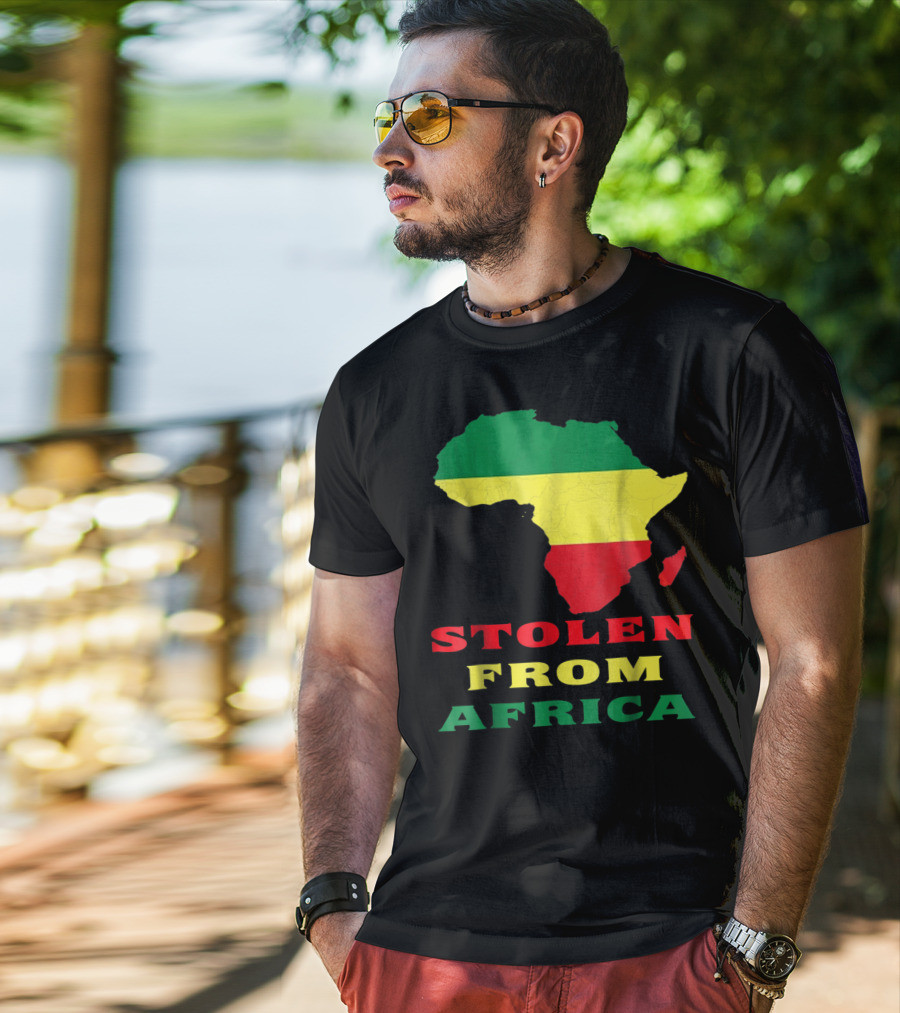 Stolen From Africa Flag Colors Map T-Shirt