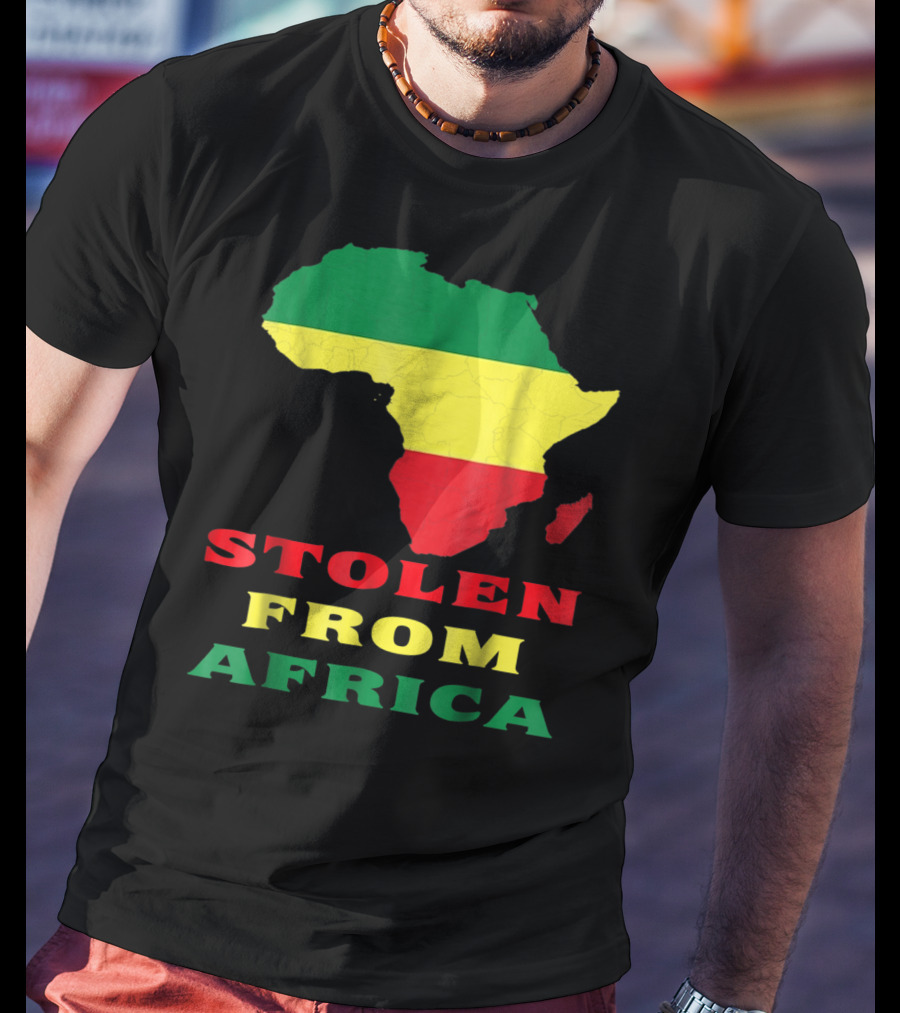 Stolen From Africa Flag Colors Map T-Shirt
