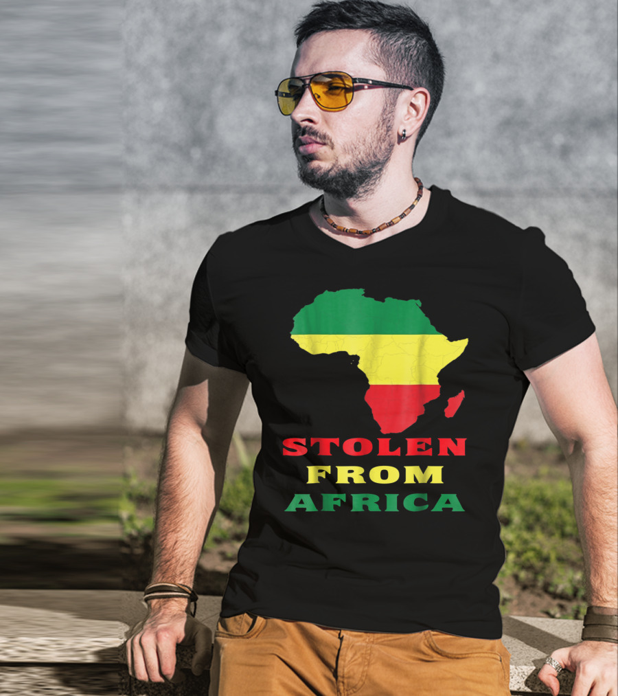 Stolen From Africa Flag Colors Map T-Shirt