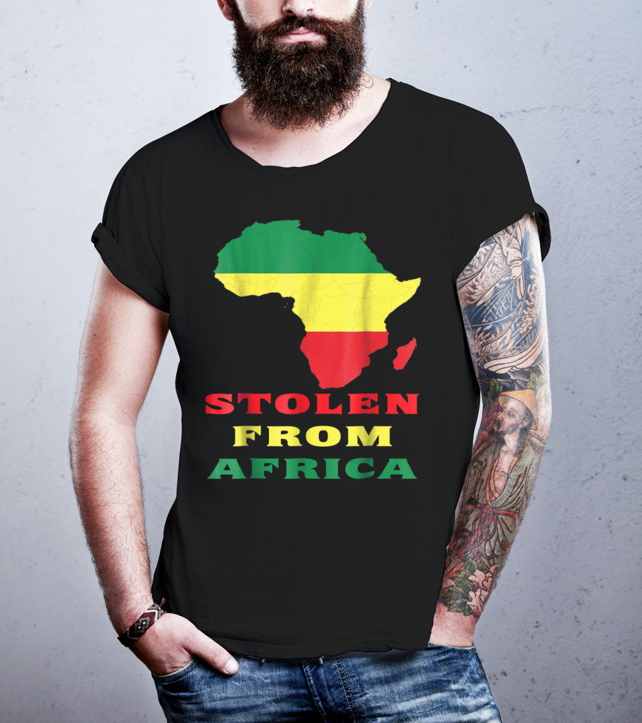 Stolen From Africa Flag Colors Map T-Shirt