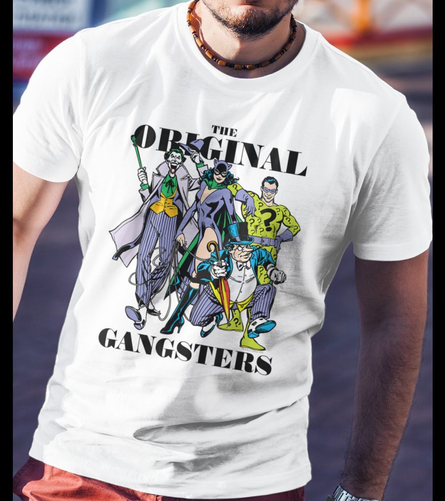 The Original Gangsters Batman Villains Joker Catwoman Riddler Penguin T-Shirt