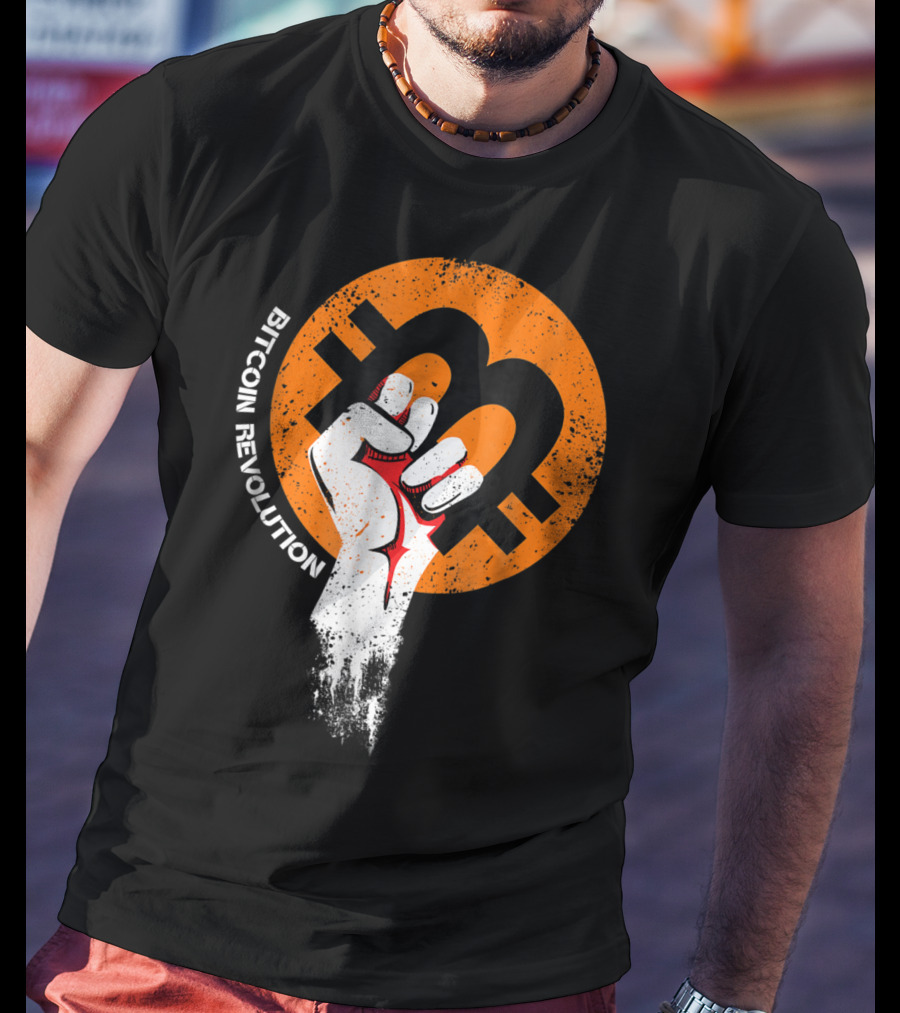 Bitcoin Cryptocurrency BTC Revolution Fist T-Shirt