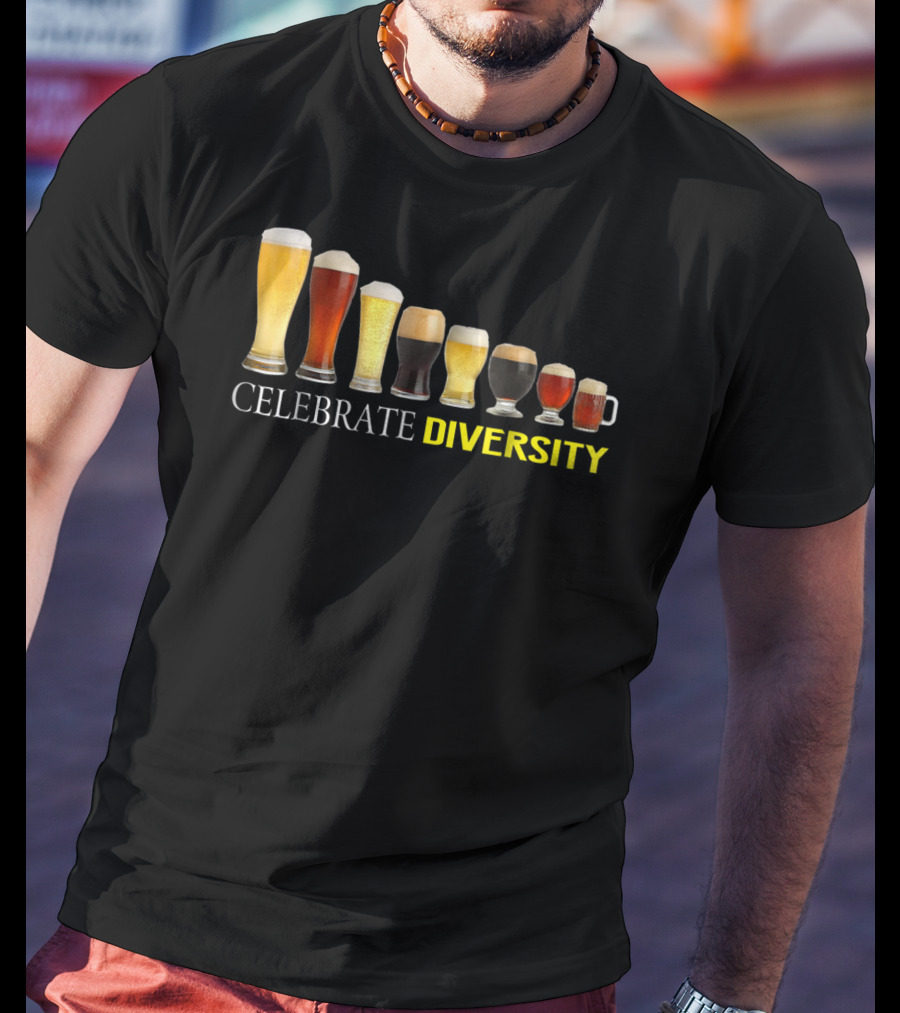 Celebrate Diversity Craft Beer Glasses Collection T-Shirt