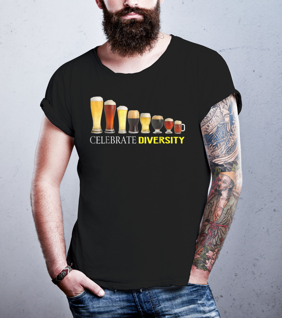 Celebrate Diversity Craft Beer Glasses Collection T-Shirt