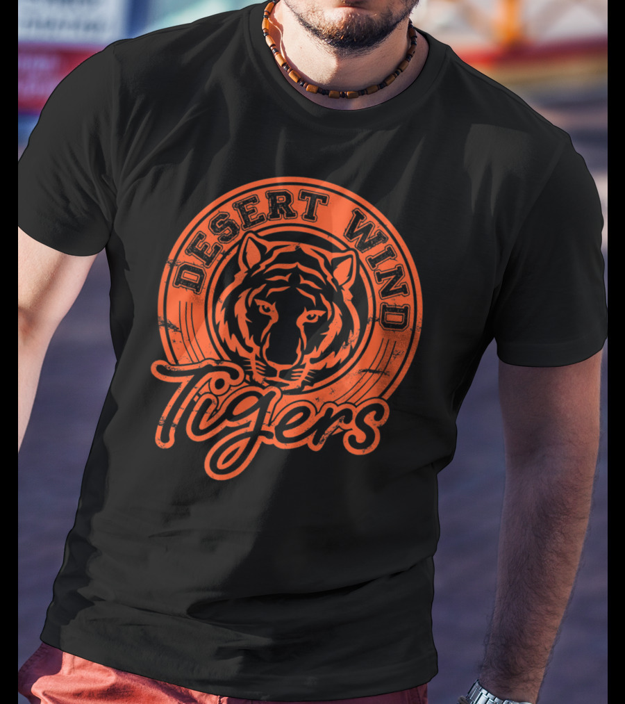 Desert Wind Middle School Tigers Distressed Logo DWMS T-Shirt