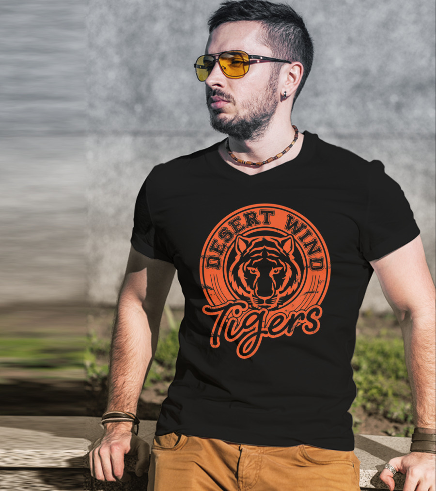 Desert Wind Middle School Tigers Distressed Logo DWMS T-Shirt