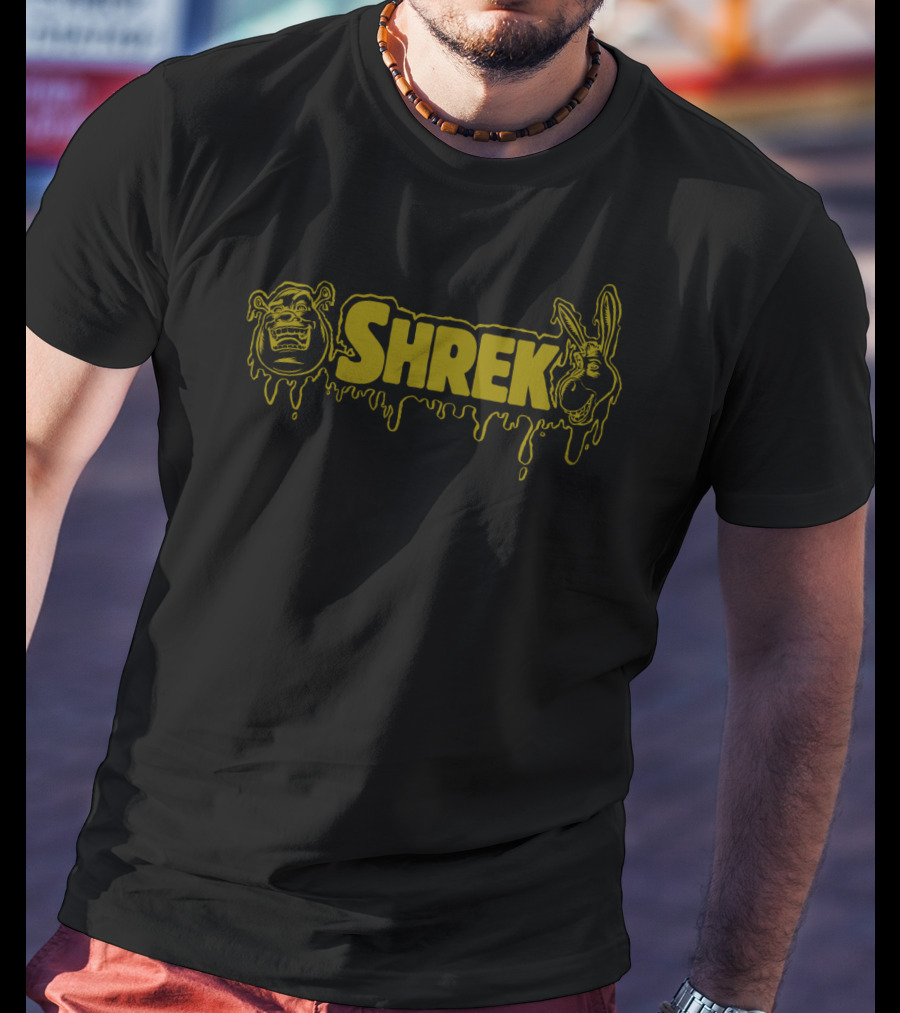 Shrek And Donkey Swapped Faces Dripping Font DreamWorks T-Shirt