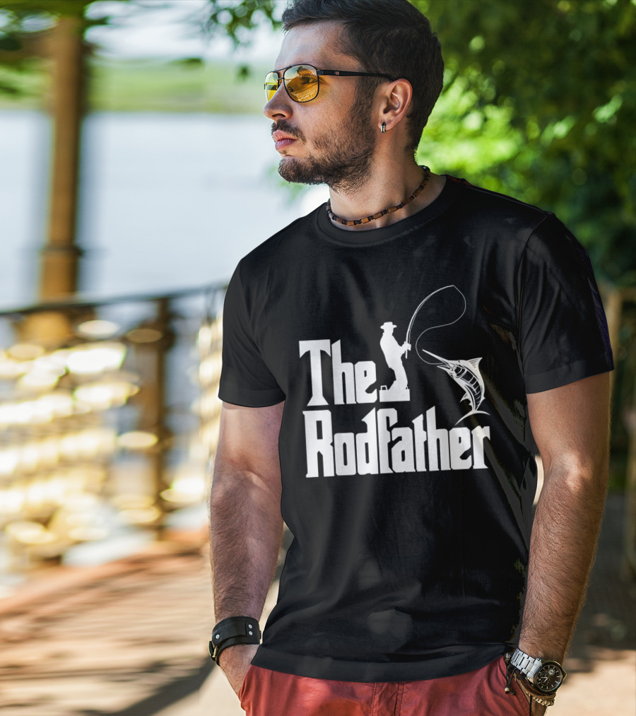 The Rodfather Funny Fishing Fishermen Marlin Iconic Reference T-Shirt