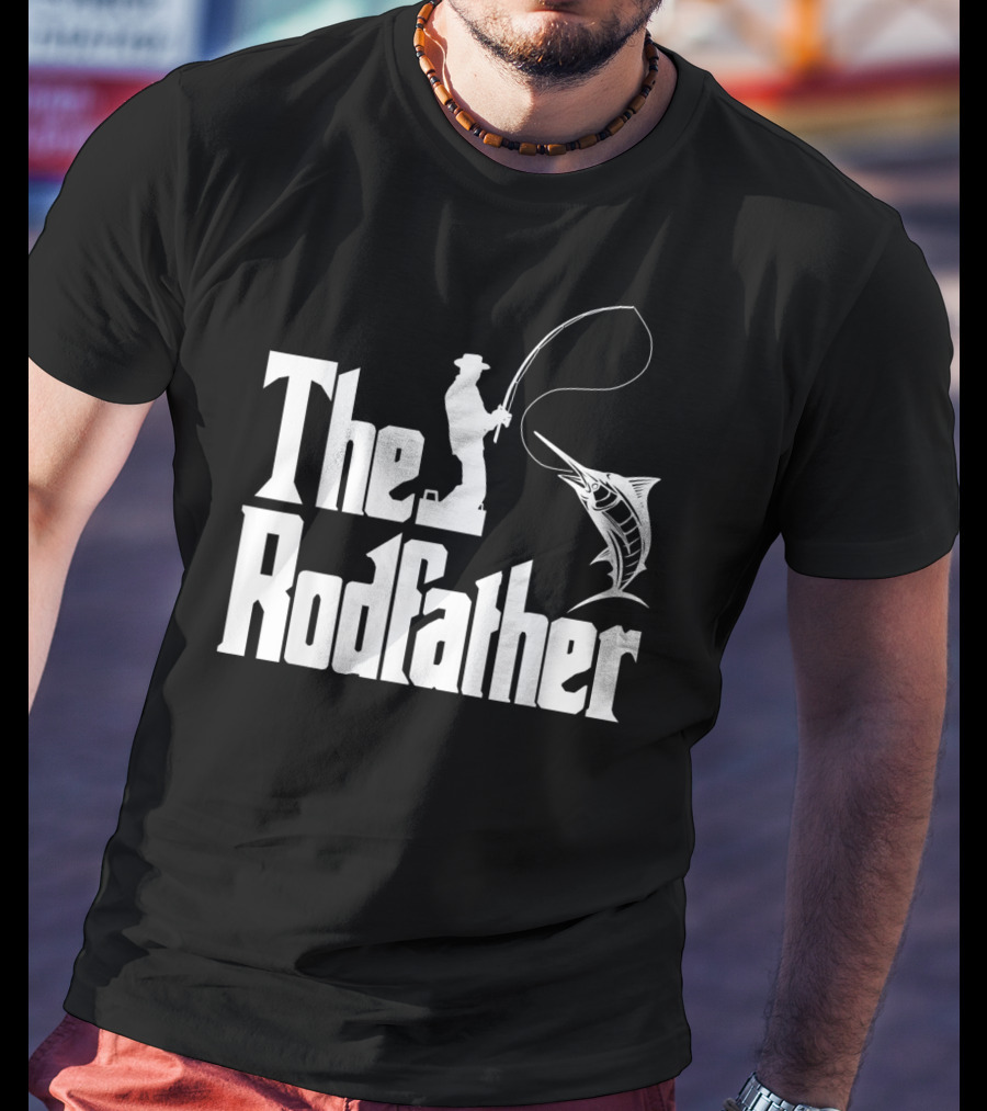 The Rodfather Funny Fishing Fishermen Marlin Iconic Reference T-Shirt