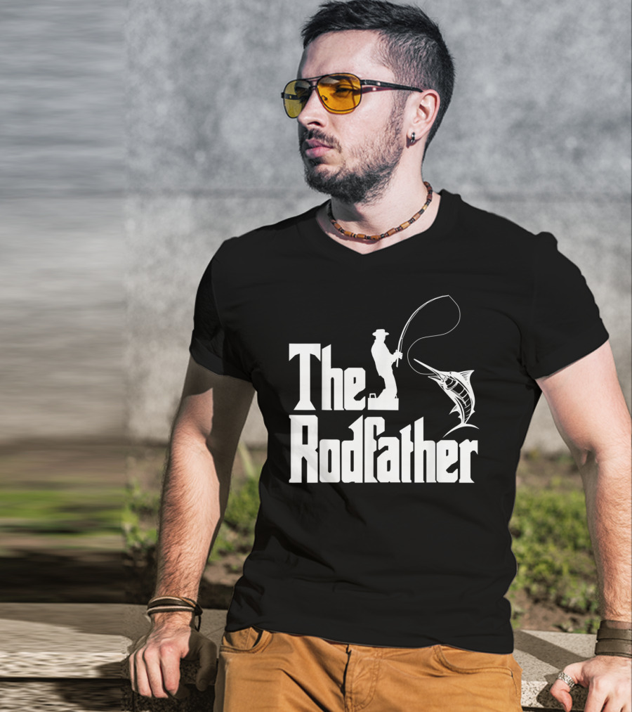 The Rodfather Funny Fishing Fishermen Marlin Iconic Reference T-Shirt
