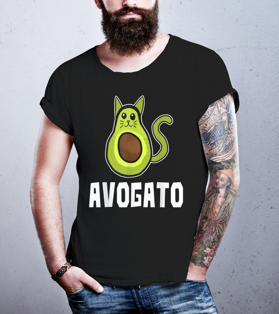 Avogato Funny Avocado Cat Lover Keto Diet T-Shirt