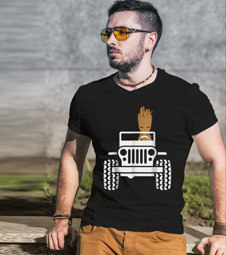 Baby Drive Jeeps Groot Funny Distress T-Shirt