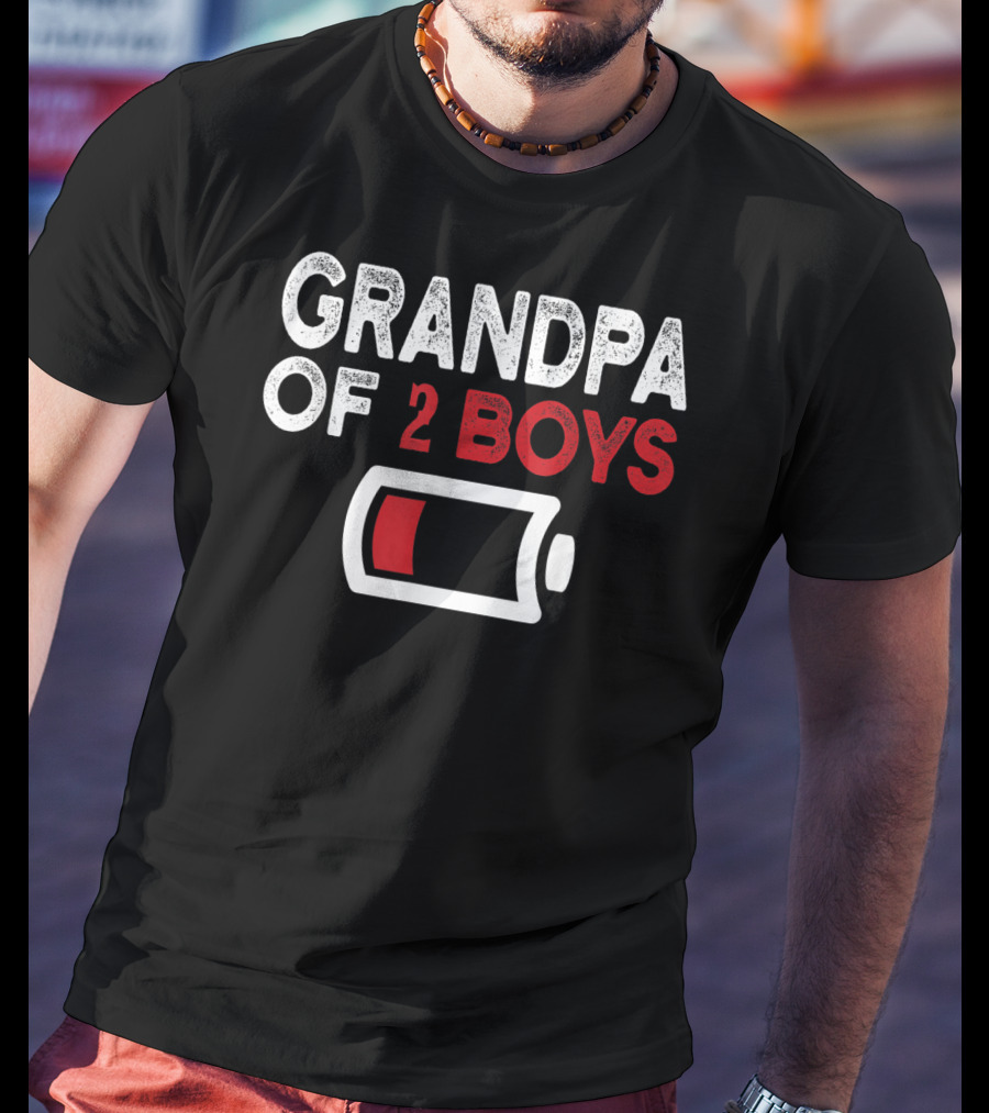 GRANDPA OF 2 BOYS LOW BATTERY T-Shirt