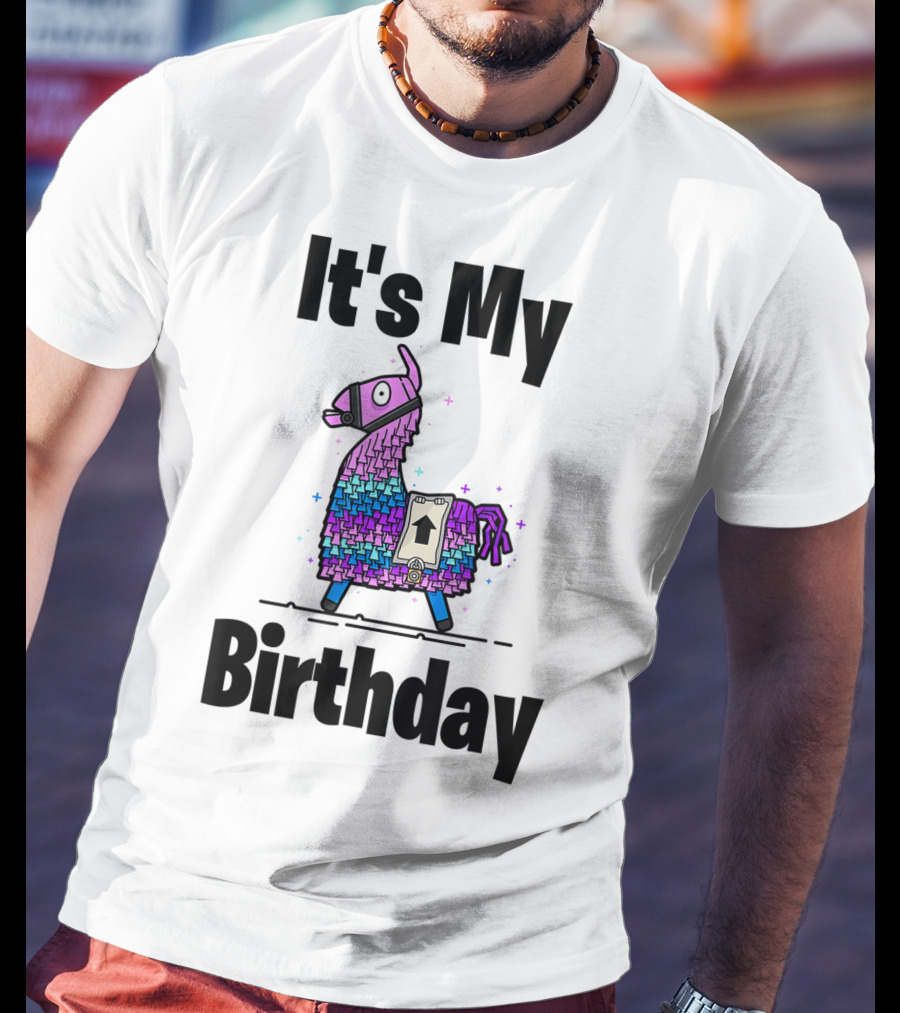 It's My Birthday Llama Purple Gamer Bday Gaming T-Shirt