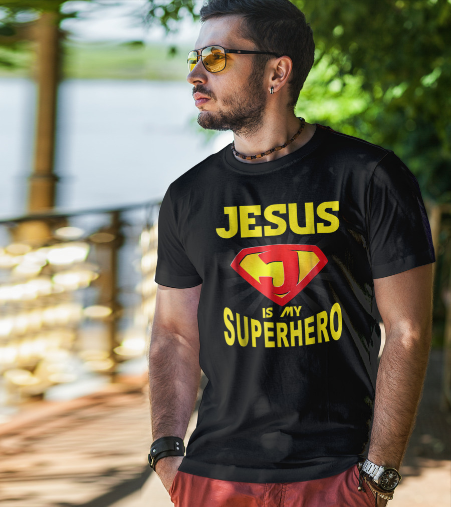 Jesus Is My Superhero Funny Christian Superman T-Shirt