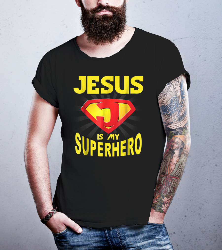 Jesus Is My Superhero Funny Christian Superman T-Shirt