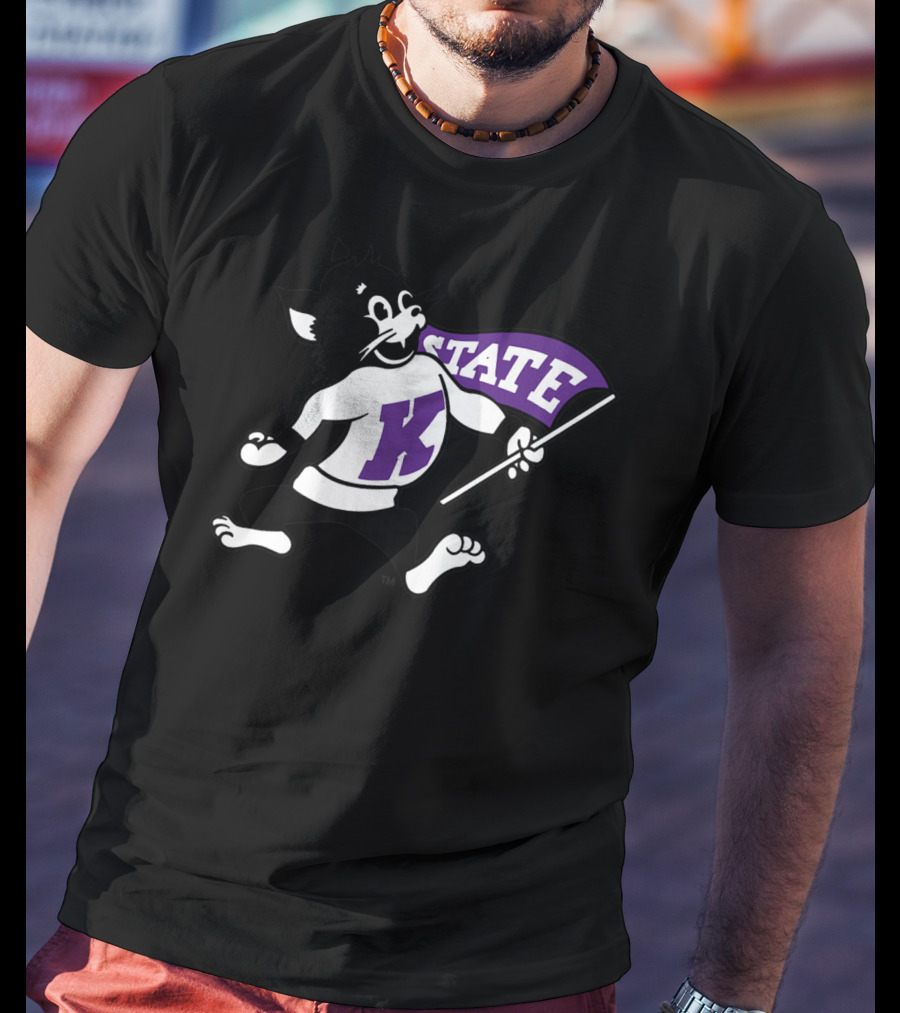 K State Wildcats NCAA State Mascot Flag T-Shirt