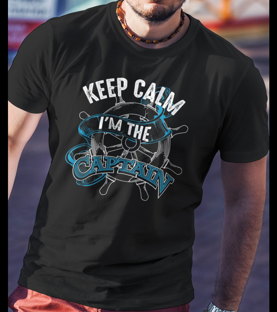 Keep Calm I'm The Captain Nautical Steering Wheel T-Shirt