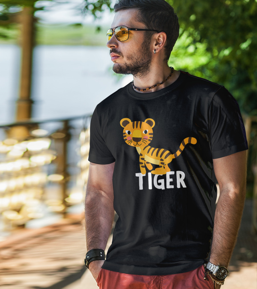 Tiger Cartoon Illustration For Kids And Girls T-Shirt