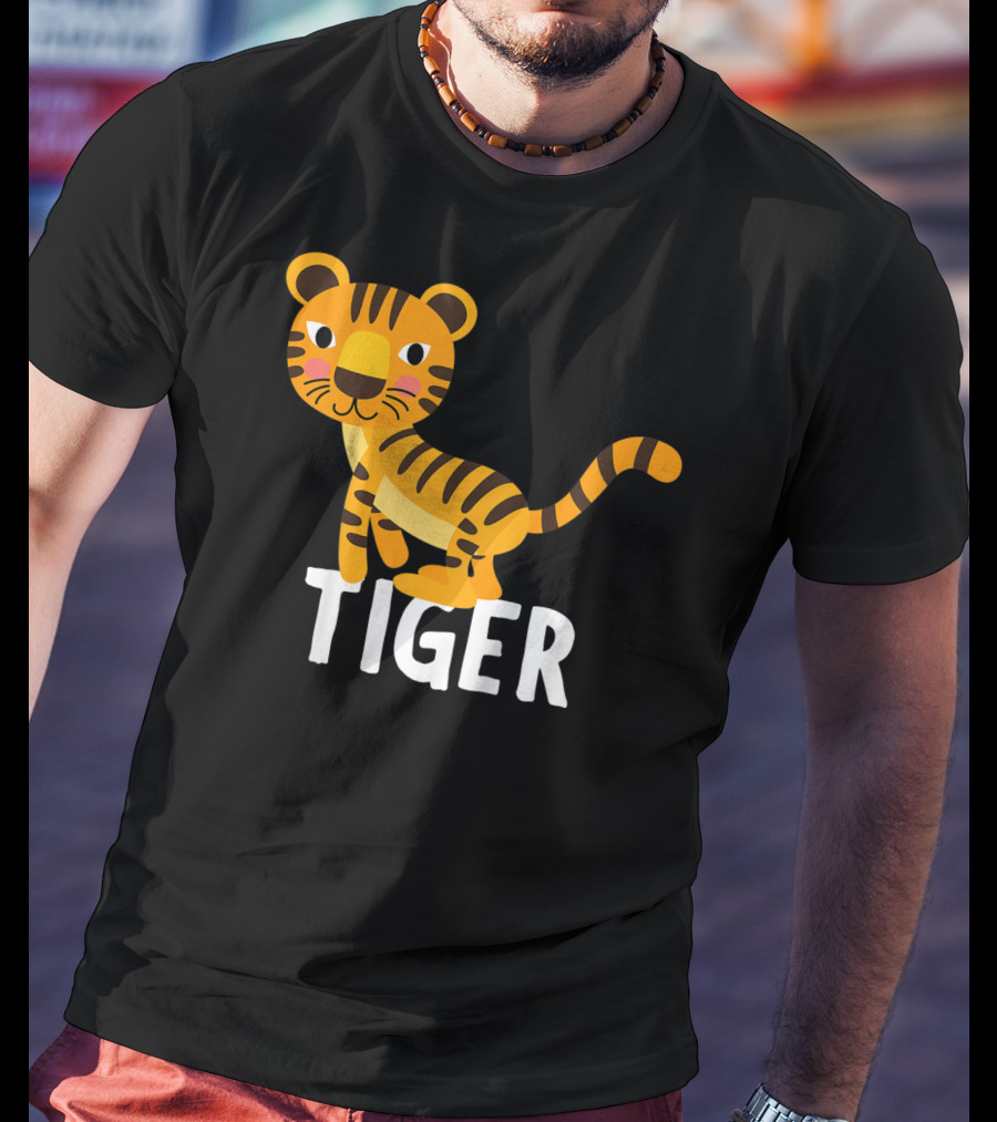 Tiger Cartoon Illustration For Kids And Girls T-Shirt
