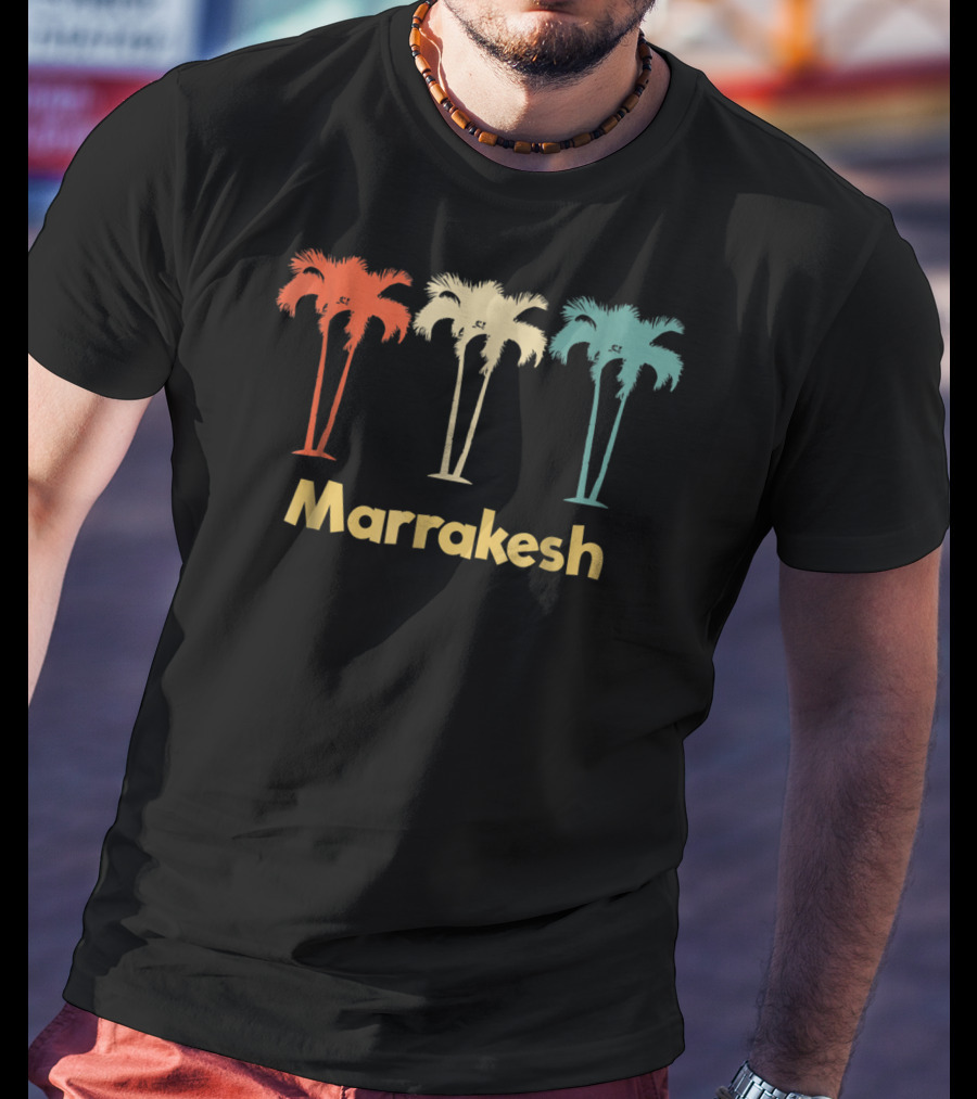 Marrakesh Morocco Vintage Vacation Palm Trees T-Shirt