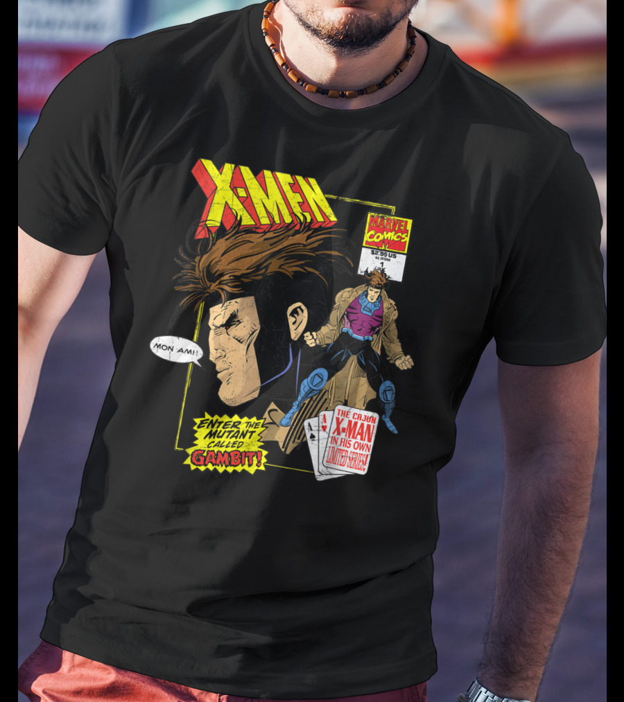 Marvel X-Men Comics Enter The Mutant Gambit Cajun Remy LeBeau Mon Ami T-Shirt